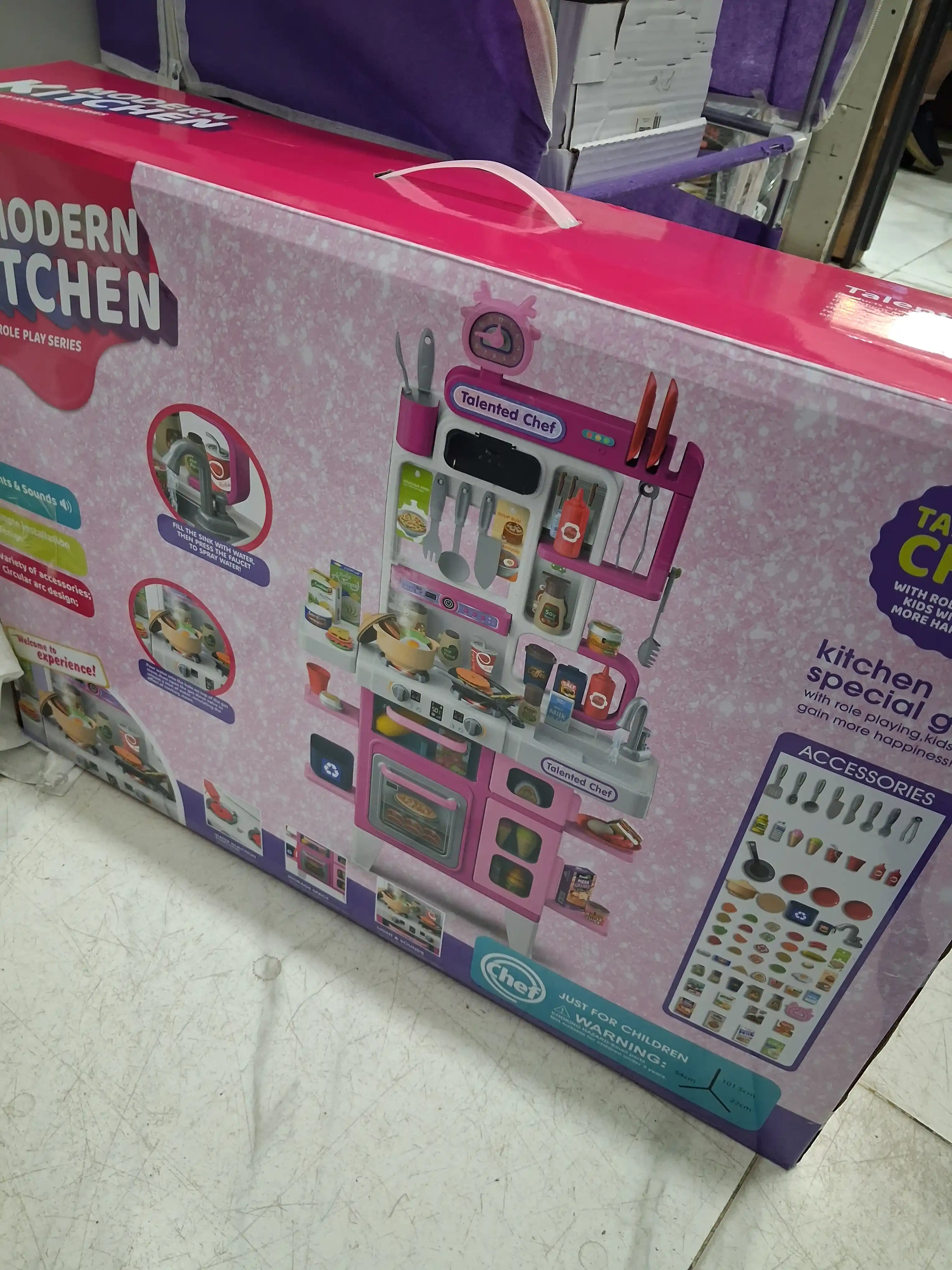 Детская игрушечная кухня, игровой набор с водой, паром, звуком или без них, набор посуды