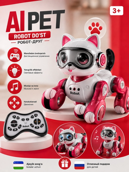 AI PET Robot It, masofadan boshqariladigan aqlli robot o‘yinchoq - 