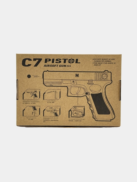 Металлический страйкбольный пистолет C7 Glock 6мм, игрушечное оружие