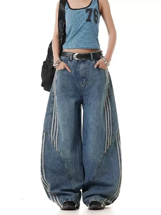 Oversize Baggy ayollar shimi - Ayollar uchun keng jinsilar Y2K - 