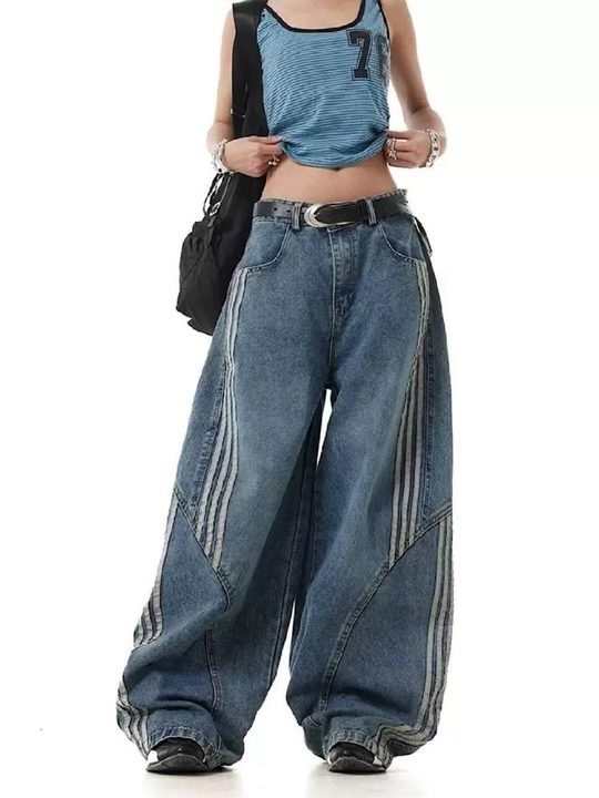 Oversize Baggy ayollar shimi - Ayollar uchun keng jinsilar Y2K