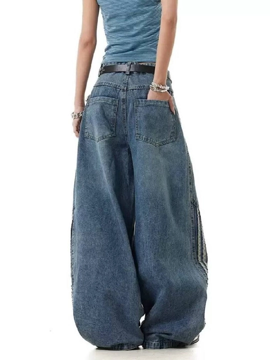Oversize Baggy ayollar shimi - Ayollar uchun keng jinsilar Y2K