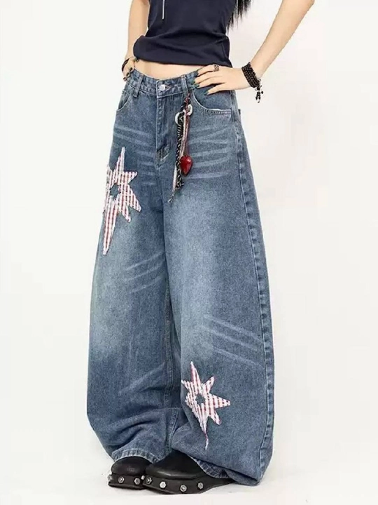 Oversize Baggy ayollar shimi - Ayollar uchun keng jinsilar Y2K