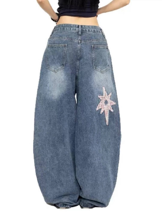 Oversize Baggy ayollar shimi - Ayollar uchun keng jinsilar Y2K