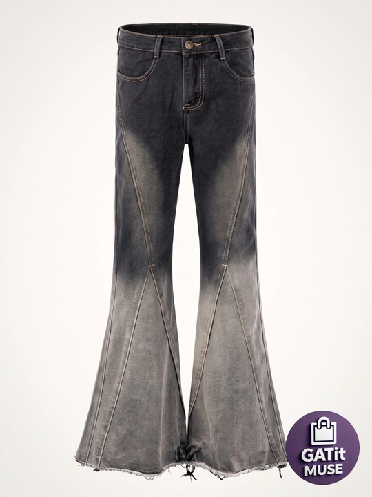 Ayollar Flared jinsi Y2K keng fason yuqori belli denim shim