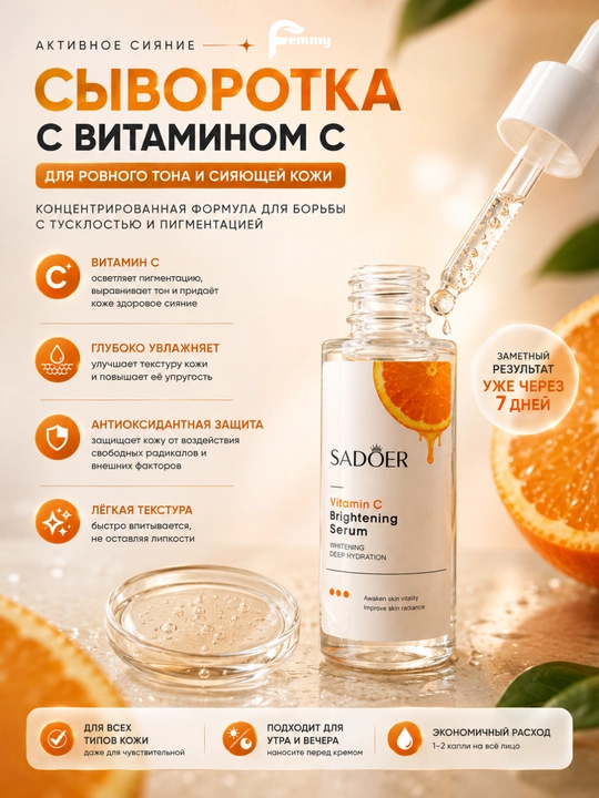 Набор для ухода за лицом, пенка, лосьон, тоник, сыворотка, крем для лица, набор SADOER