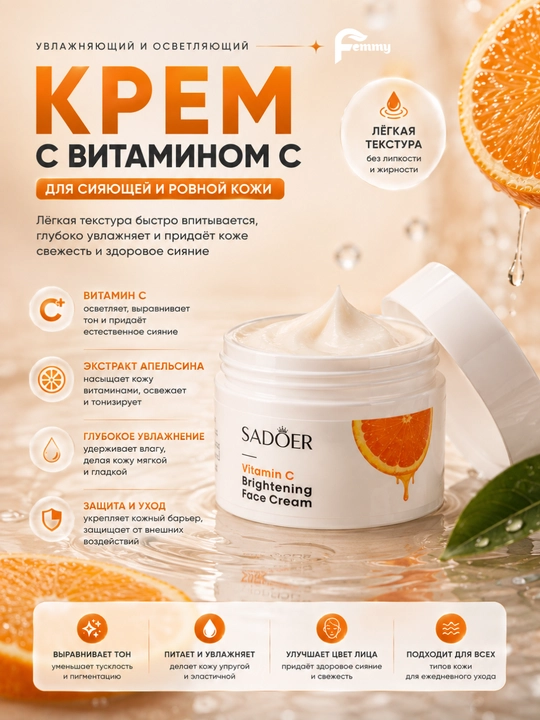 Набор для ухода за лицом, пенка, лосьон, тоник, сыворотка, крем для лица, набор SADOER