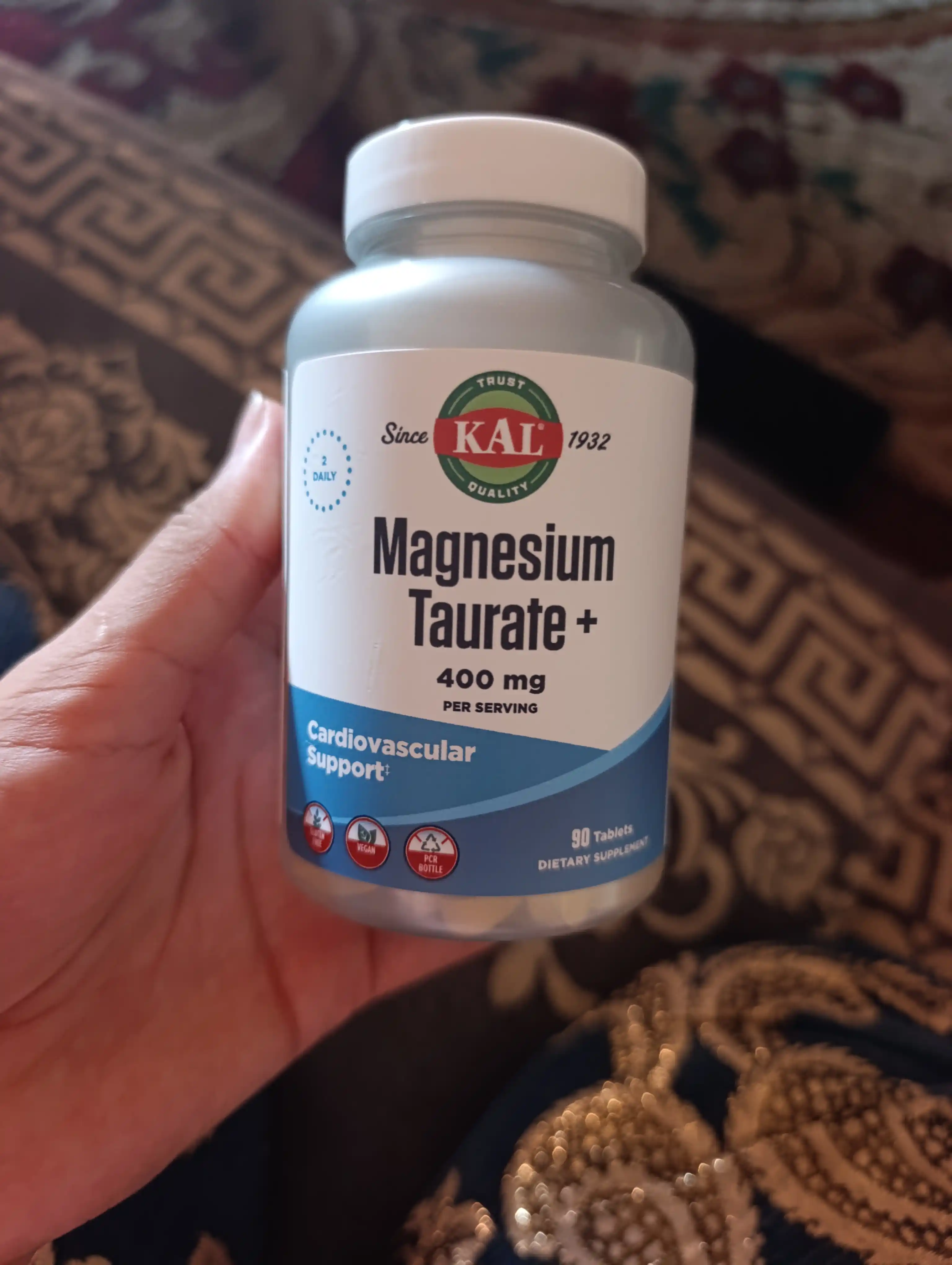 Kal Magnesium Taurate 400 mg — yurak va uyqu uchun, 90 va 180 ta