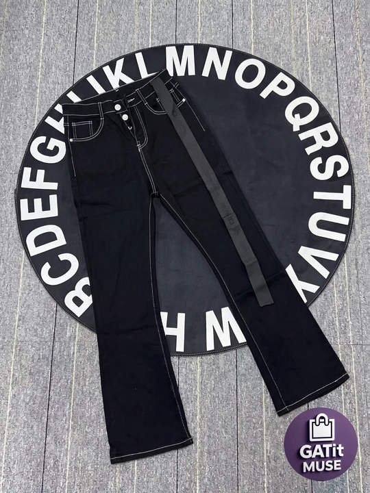 Ayollar Flared jinsi Y2K keng fason yuqori belli denim shim - 