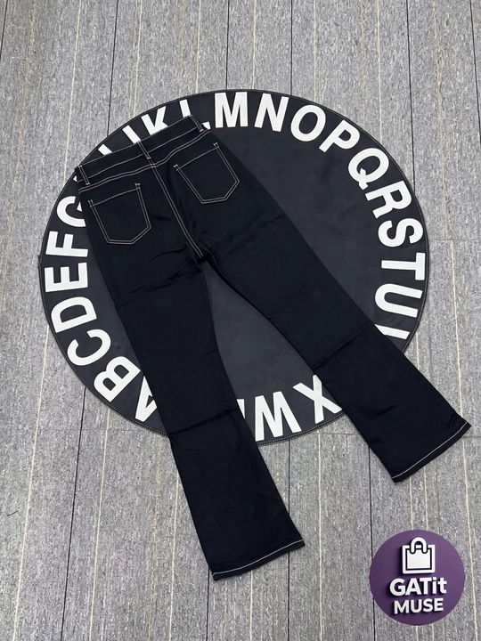 Ayollar Flared jinsi Y2K keng fason yuqori belli denim shim