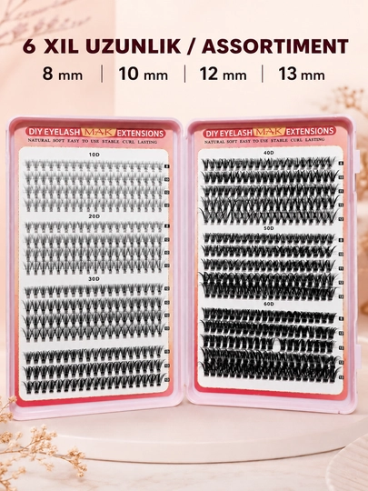 MAK DIY klasterli ulama kipriklar, tutamli kipriklar, individual kipriklar, 3D