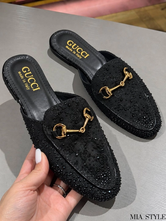 Женские осенние мюли GUCCI с камнями, Турция, в белой коробке, размер в размер - 