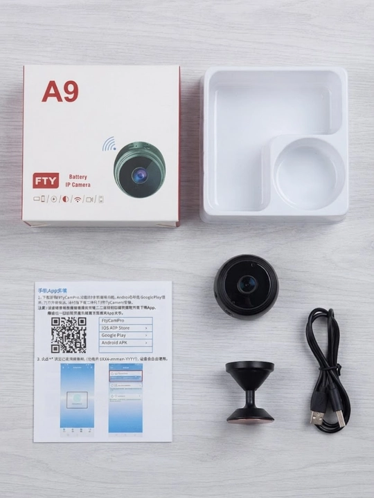 Mini kamera A9, Wi Fi ulanish, 1080P HD