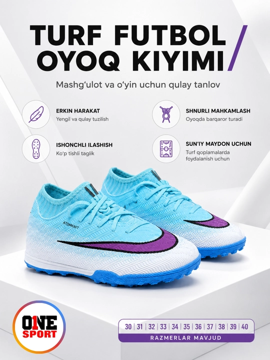 Bolalar uchun Butsi futbol oyoq kiyimi, sorokonojka, 30–40 razmer - 