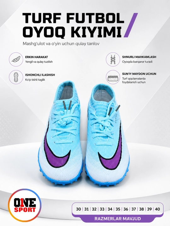 Bolalar uchun Butsi futbol oyoq kiyimi, sorokonojka, 30–40 razmer