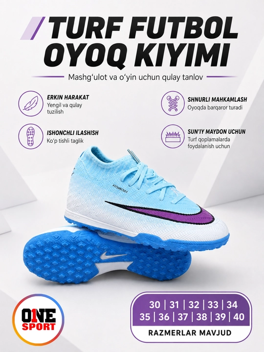 Bolalar uchun Butsi futbol oyoq kiyimi, sorokonojka, 30–40 razmer