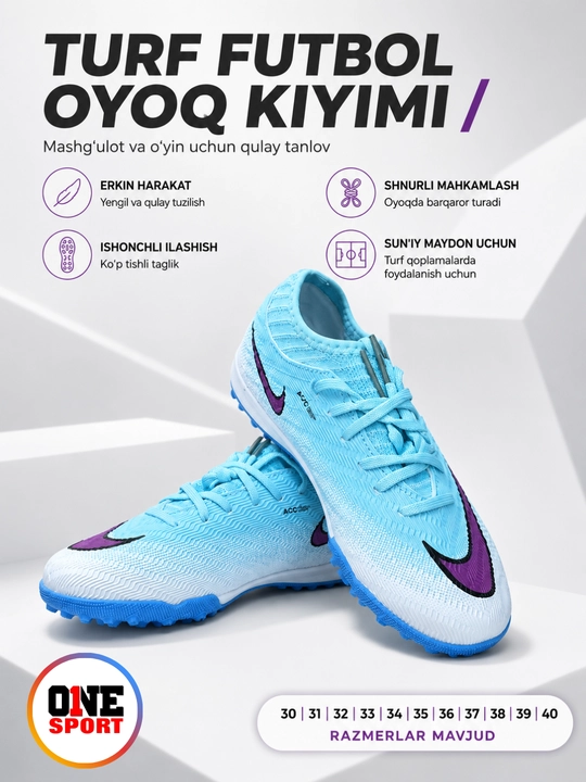 Bolalar uchun Butsi futbol oyoq kiyimi, sorokonojka, 30–40 razmer