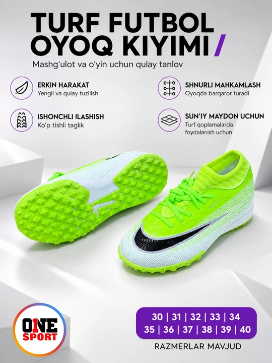 Bolalar uchun Butsi futbol oyoq kiyimi, sorokonojka, 30–40 razmer