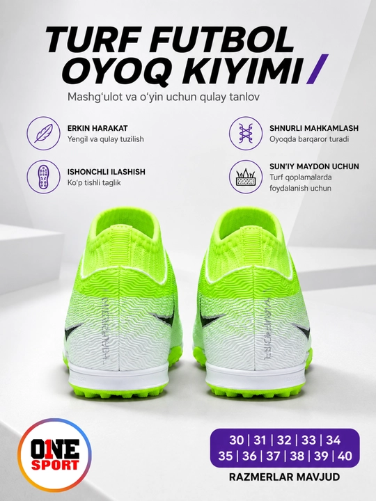 Bolalar uchun Butsi futbol oyoq kiyimi, sorokonojka, 30–40 razmer