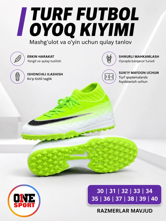 Bolalar uchun Butsi futbol oyoq kiyimi, sorokonojka, 30–40 razmer