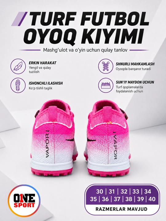 Bolalar uchun Butsi futbol oyoq kiyimi, sorokonojka, 30–40 razmer