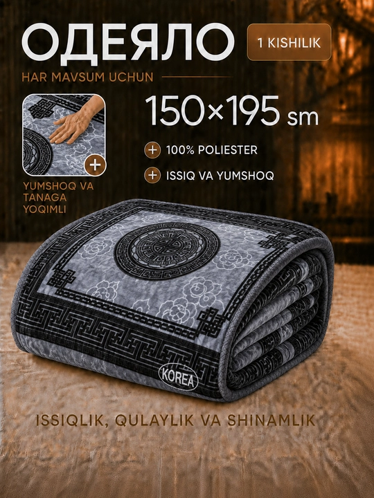 Одеяло, односпальное одеяло, плед 150x195 см, мягкий плед, теплый плед, искусственный мех - 