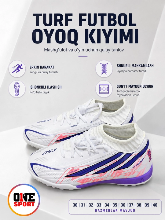 Bolalar uchun Butsi futbol oyoq kiyimi, sorokonojka, 30–40 razmer