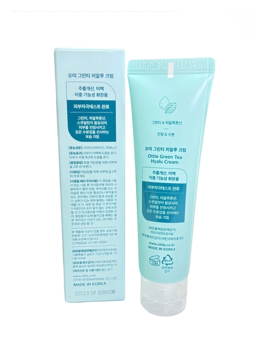 Увлажняющий крем для лица Ottie Green Tea Hyalu Cream с зеленым чаем, 50 мл