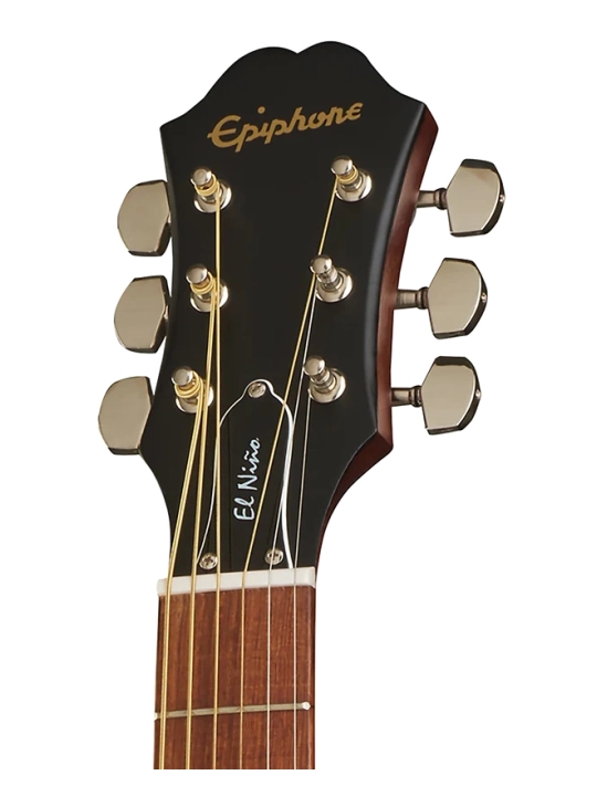 Epiphone El Niño Travel Akustik gitara, kichraytirilgan o‘lchamli, g‘ilofi bilan