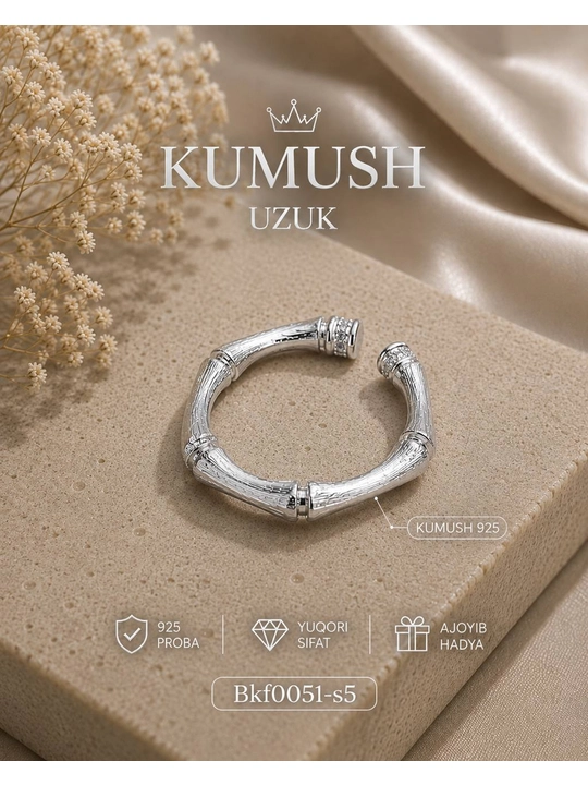 925 probali kumush uzuk ayollar uchun, 10 xil modelda - 