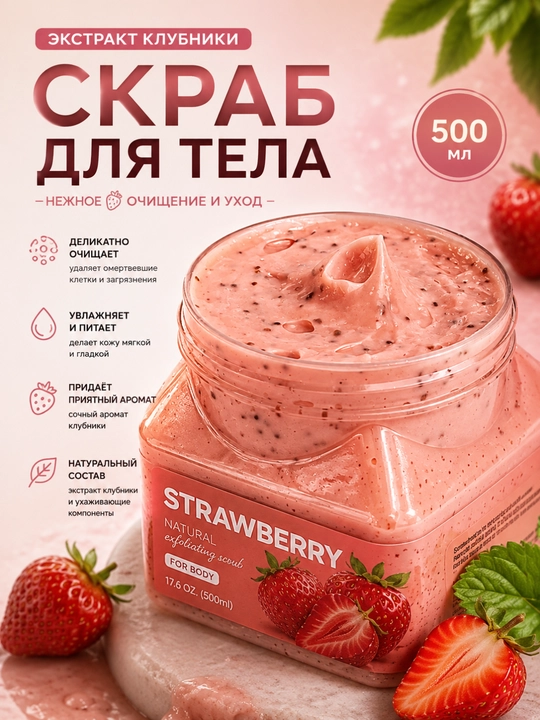 Скраб-пилинг для тела и лица, очищающий и придающий приятный аромат, 500 мл