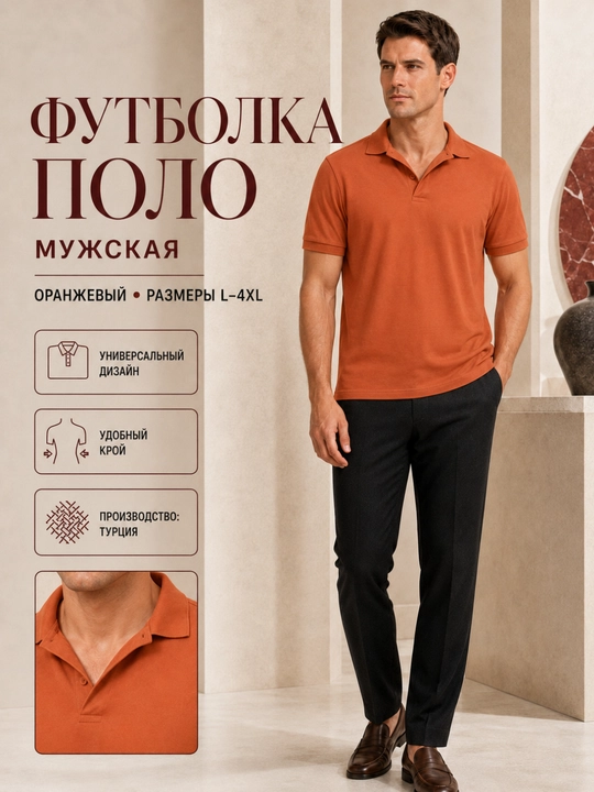 Поло мужское, мужская одежда, повседневная одежда - 