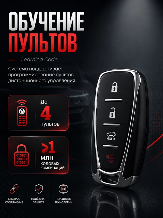 Avtomobil signalizatsiyasi AVA PRO, Malibu 2 dizaynli 2 pult, zarba datchigi