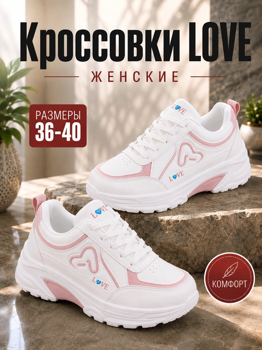 Женские кроссовки, весна, лето, осень размеры 36–40, для учебы работы и повседневной жизни - 