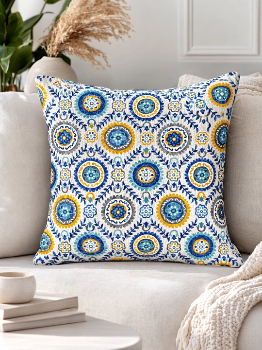 Dekorativ yostiq ikat printli, 2 dona, 45x45 sm, uy, ofis va mexmonxona interyeri uchun