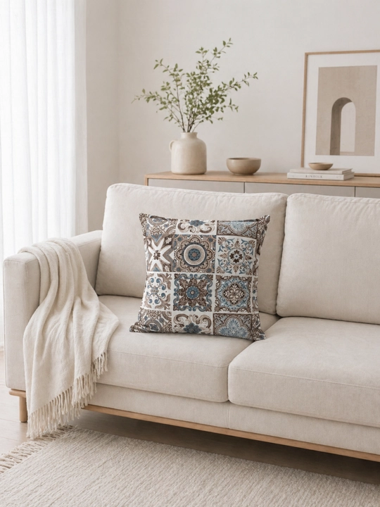 Dekorativ yostiq ikat printli, 2 dona, 45x45 sm, uy, ofis va mexmonxona interyeri uchun