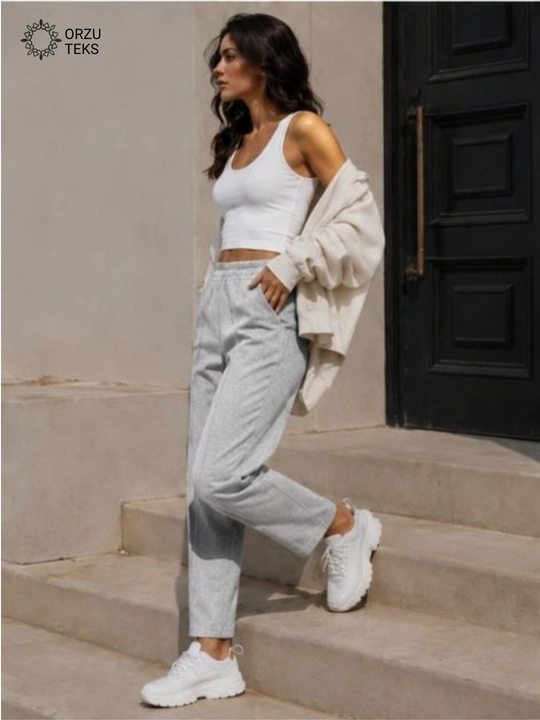 Ayollar keng jogger shimi, paxtasidan tikilgan sport shimi, ORZU-TEXS