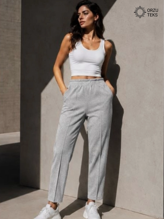Ayollar keng jogger shimi, paxtasidan tikilgan sport shimi, ORZU-TEXS