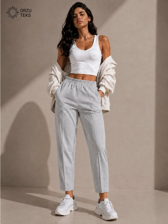 Ayollar keng jogger shimi, paxtasidan tikilgan sport shimi, ORZU-TEXS