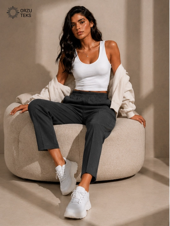 Ayollar keng jogger shimi, paxtasidan tikilgan sport shimi, ORZU-TEXS