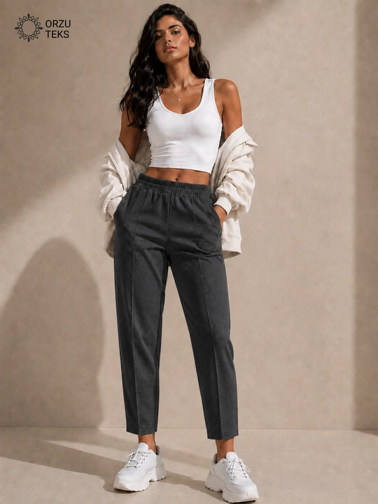 Ayollar keng jogger shimi, paxtasidan tikilgan sport shimi, ORZU-TEXS