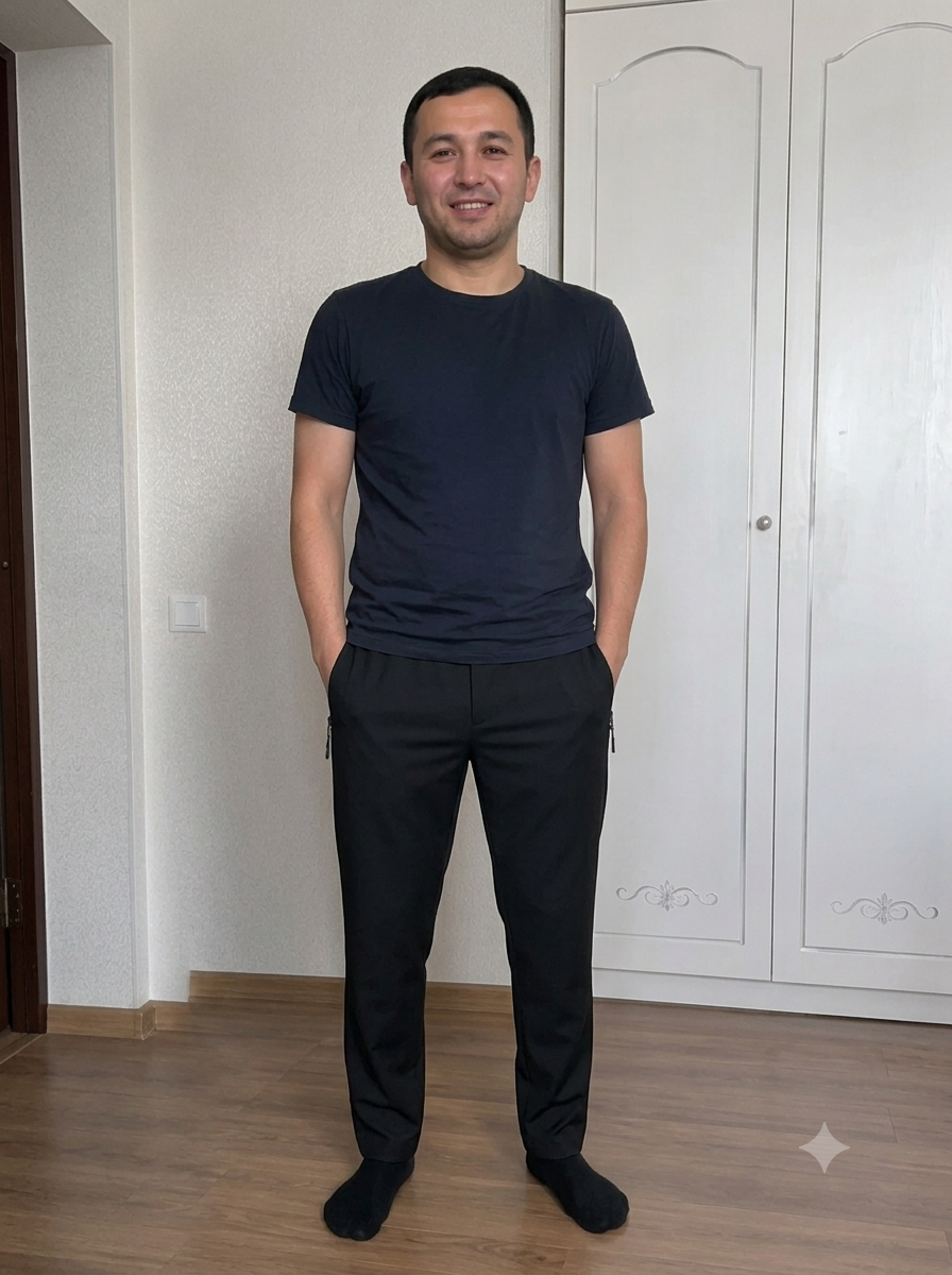 Yozgi mavsum uchun sovuq materialdan erkaklar moda shimlari