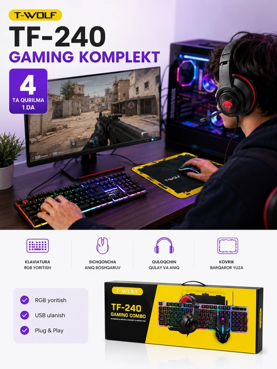T-WOLF TF-240 GAMING COMBO