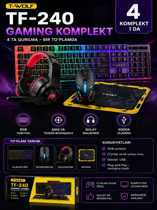 T-WOLF TF-240 GAMING COMBO