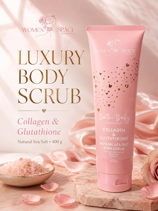 Скраб для тела WOMEN SPACE Bath Body Collagen & Glutathione с морской солью, 400 г - 