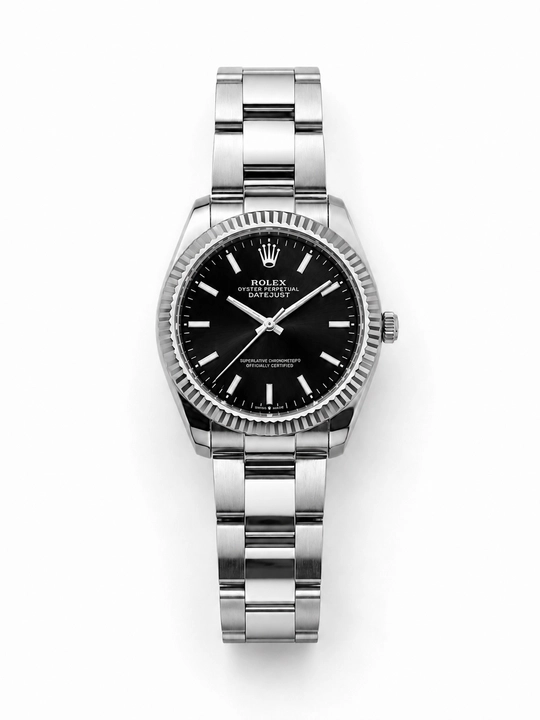 Erkaklar Rolex qo‘l soati, metall bilaguzukli, klassik dizayn