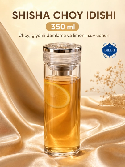 Shisha butilka ichimliklar uchun termos - suv, choy qahva va ichimliklar uchun, 200–350 ml - 