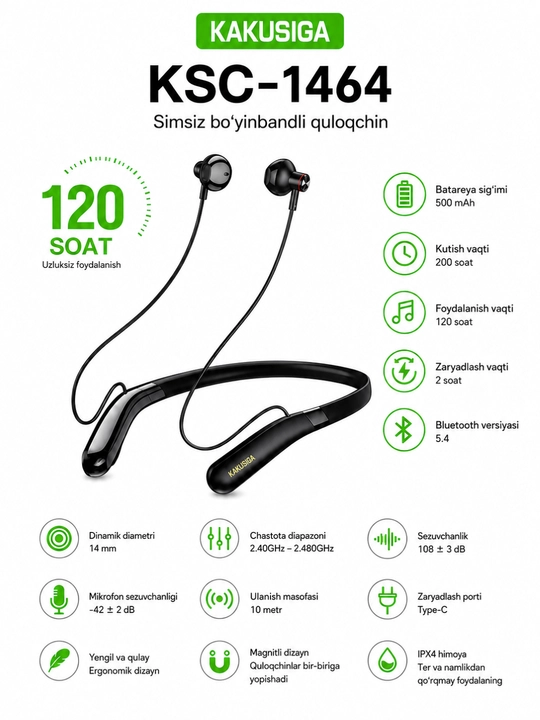 KAKUSIGA yuqori sifatli simsiz Bluetooth quloqchinlar