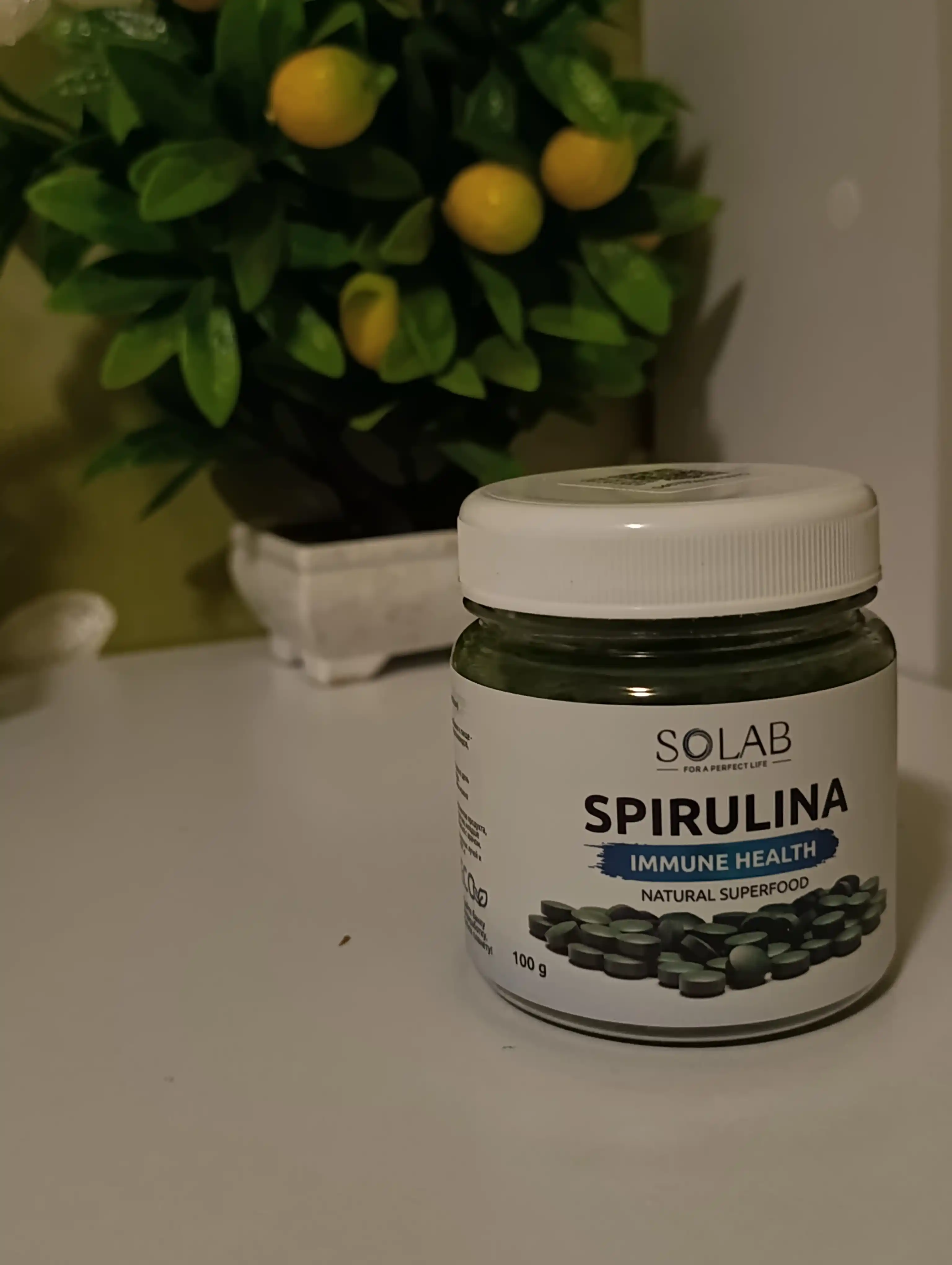 Spirulina tabletkalarda, SOLAB, 100 g, 200 dona