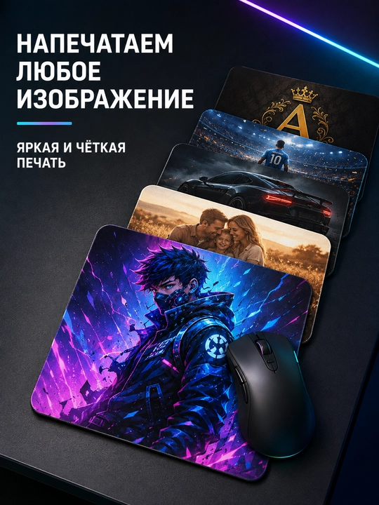 Коврик для мыши с вашим фото на заказ, персональный принт, 20 × 24 см, 3 мм